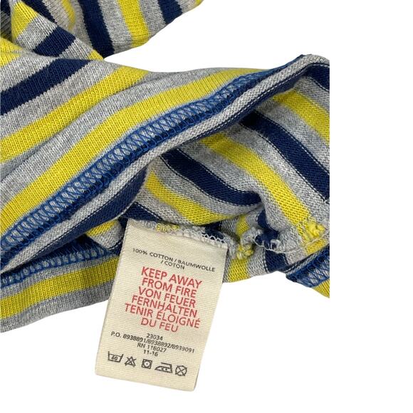 Mini Boden  Boys Yellow and Blue Striped Long Sleeved Shirt Sz 3/4 - Picture 7 of 7